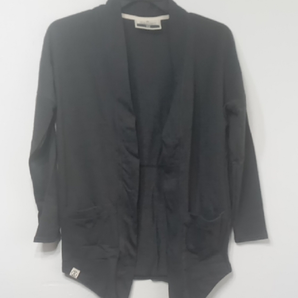 Womens Brand New Heathered French Terry Cardigan Black Size XS
